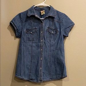 Faded Glory Denim Like Button Down, size S (4/6)